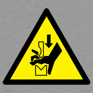 W030 Warning: Hand crushing between press brake tool